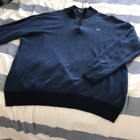 Vineyard Vines navy blue pullover half-zip sweater size XL - Picture 1 of 11